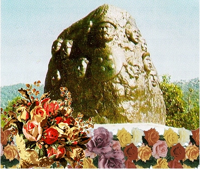 Carved Rock with martyrs' faces